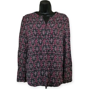 💙Boden Black and Red Patterned Women's Top☆